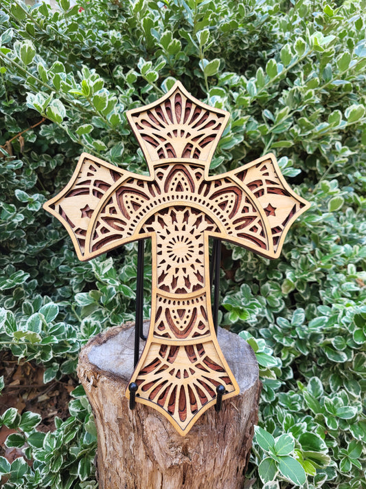 Layered Wooden Cross