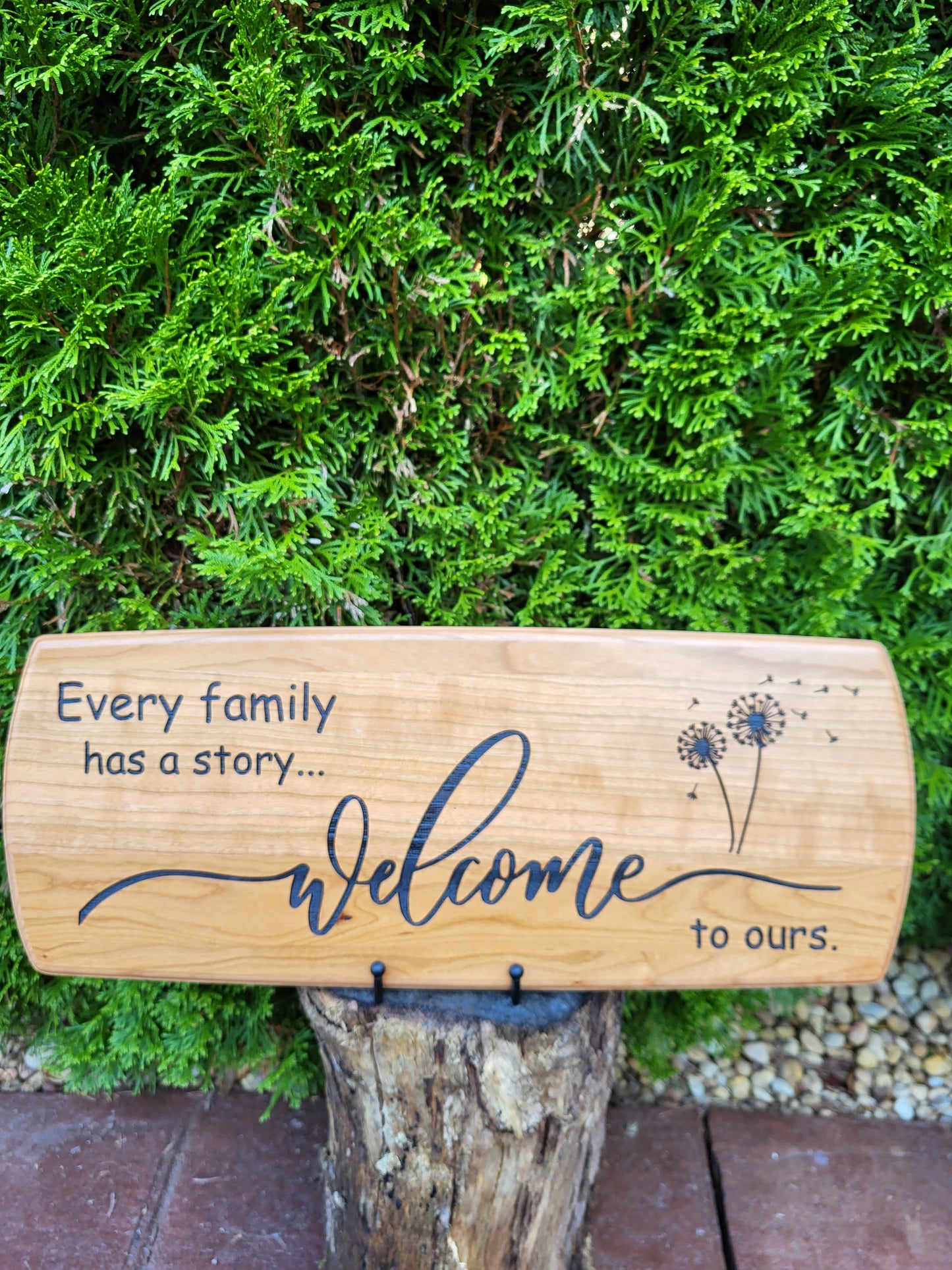 Solid Cherry Welcome Sign