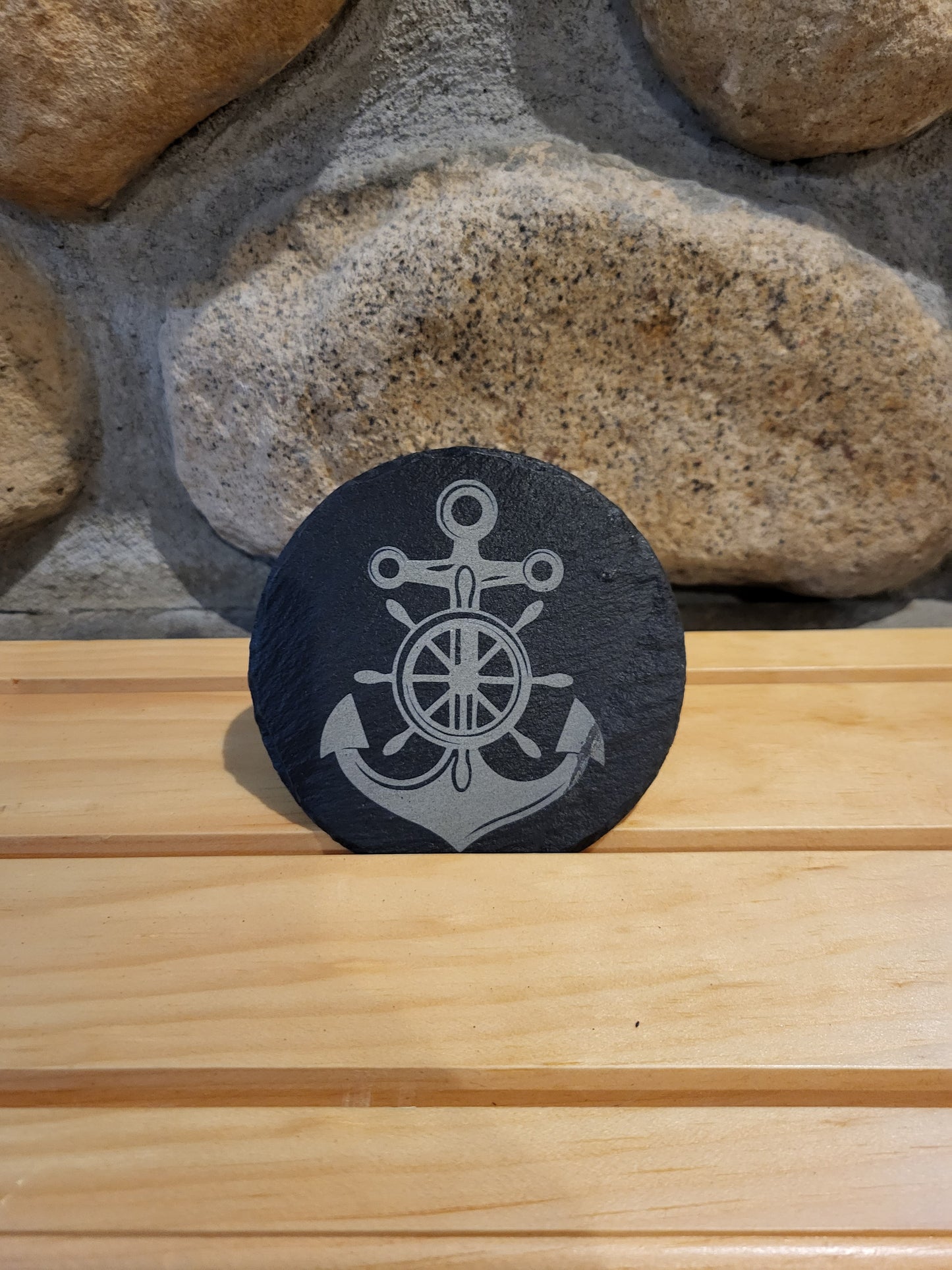 Custom Laser Engraved - 4" Slate Coasters - Sets of Six