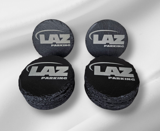 Custom Laser Engraved - 4" Slate Coasters - Sets of Six