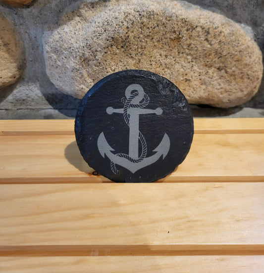 Indiviual Laser Engraved - 4" Slate Coasters - Maritime