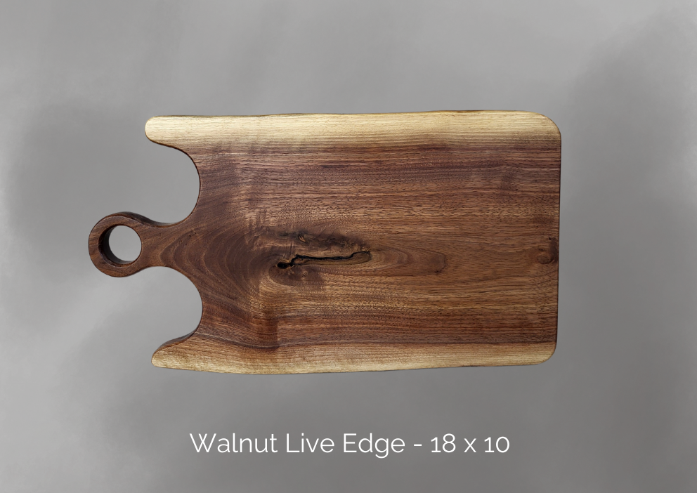 Live Edge Walnut Charcuterie - Cheese Board