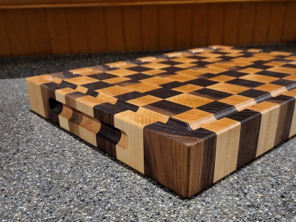 Maple and Walnut End-Grain Cutting Board