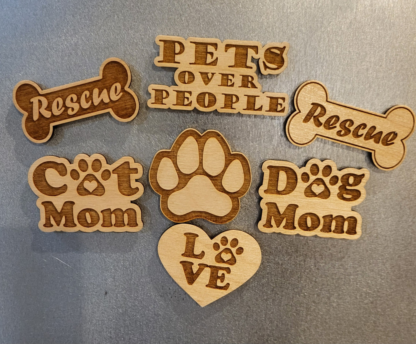 Wooden Refrigerator Magnets - Pets