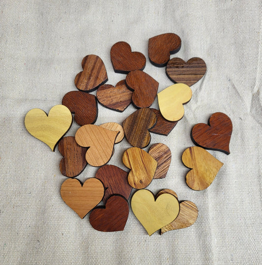 wooden hearts, solid wood hearts