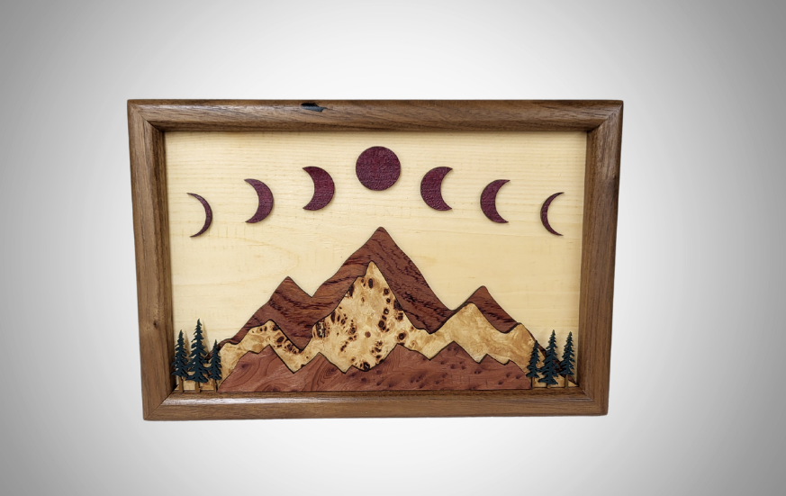 Mountain Scene with Moons - Wall Hanging - Mountain Landscape