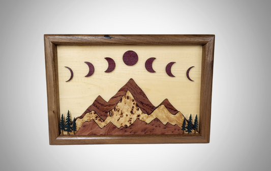 Mountain Scene with Moons - Wall Hanging - Mountain Landscape