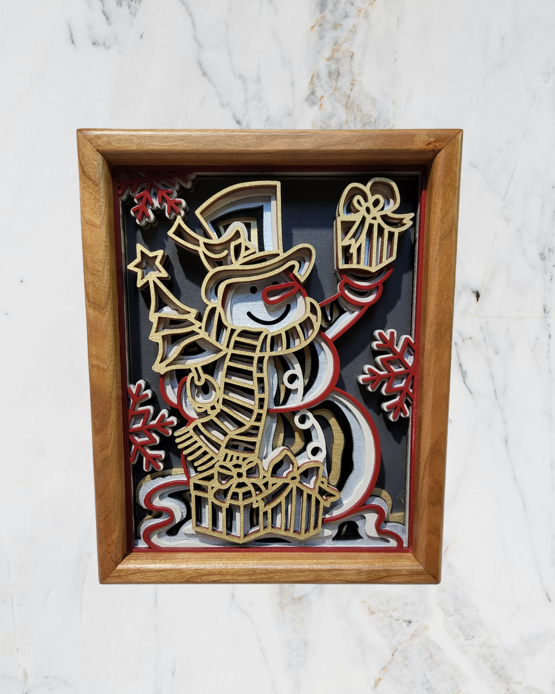 Layered Snowman Wall Hanging