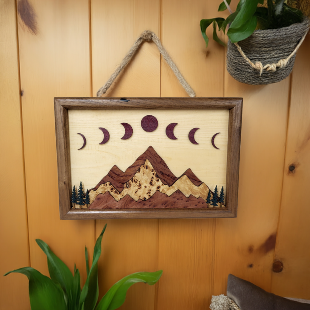 Mountain Scene with Moons - Wall Hanging - Mountain Landscape